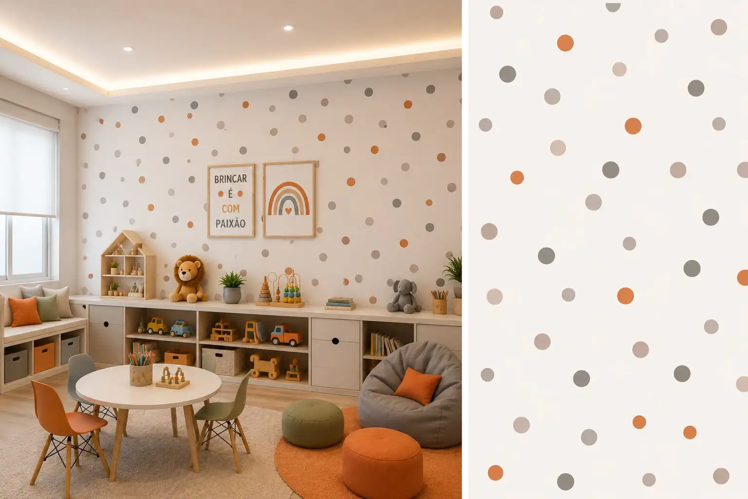Papel de Parede Infantil Poá  0,50 x 3,00