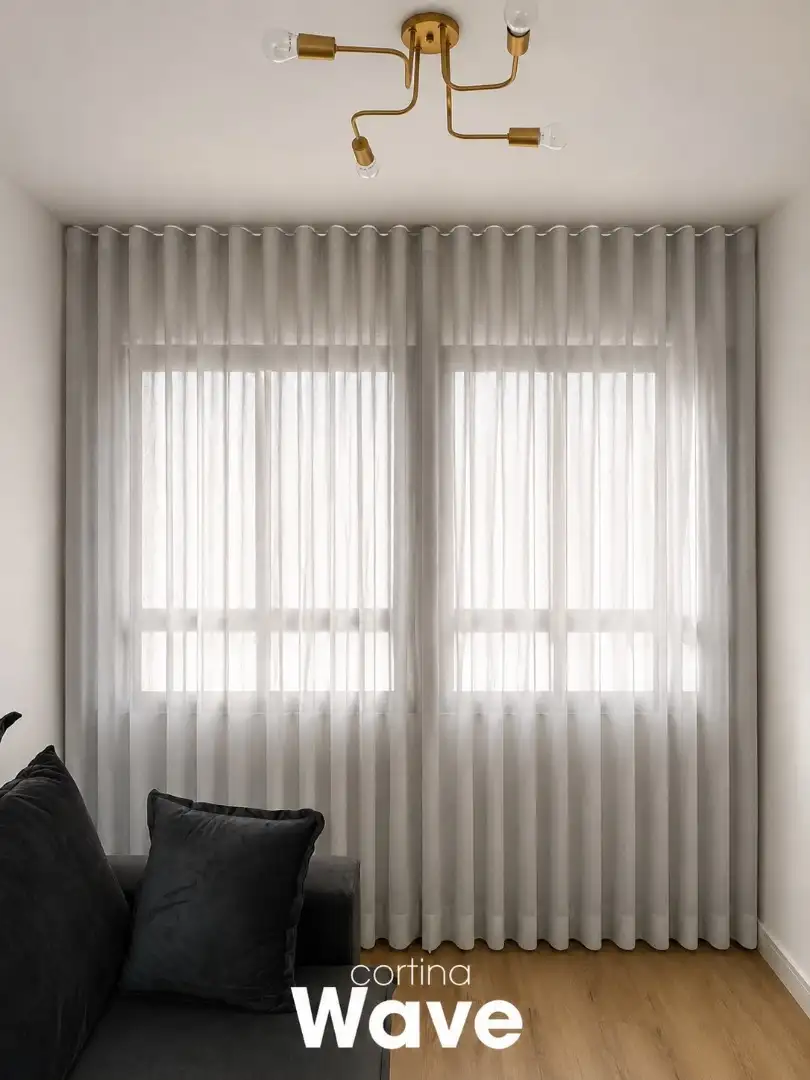 Cortina Wave Gaze de linho Sob Medida Bege