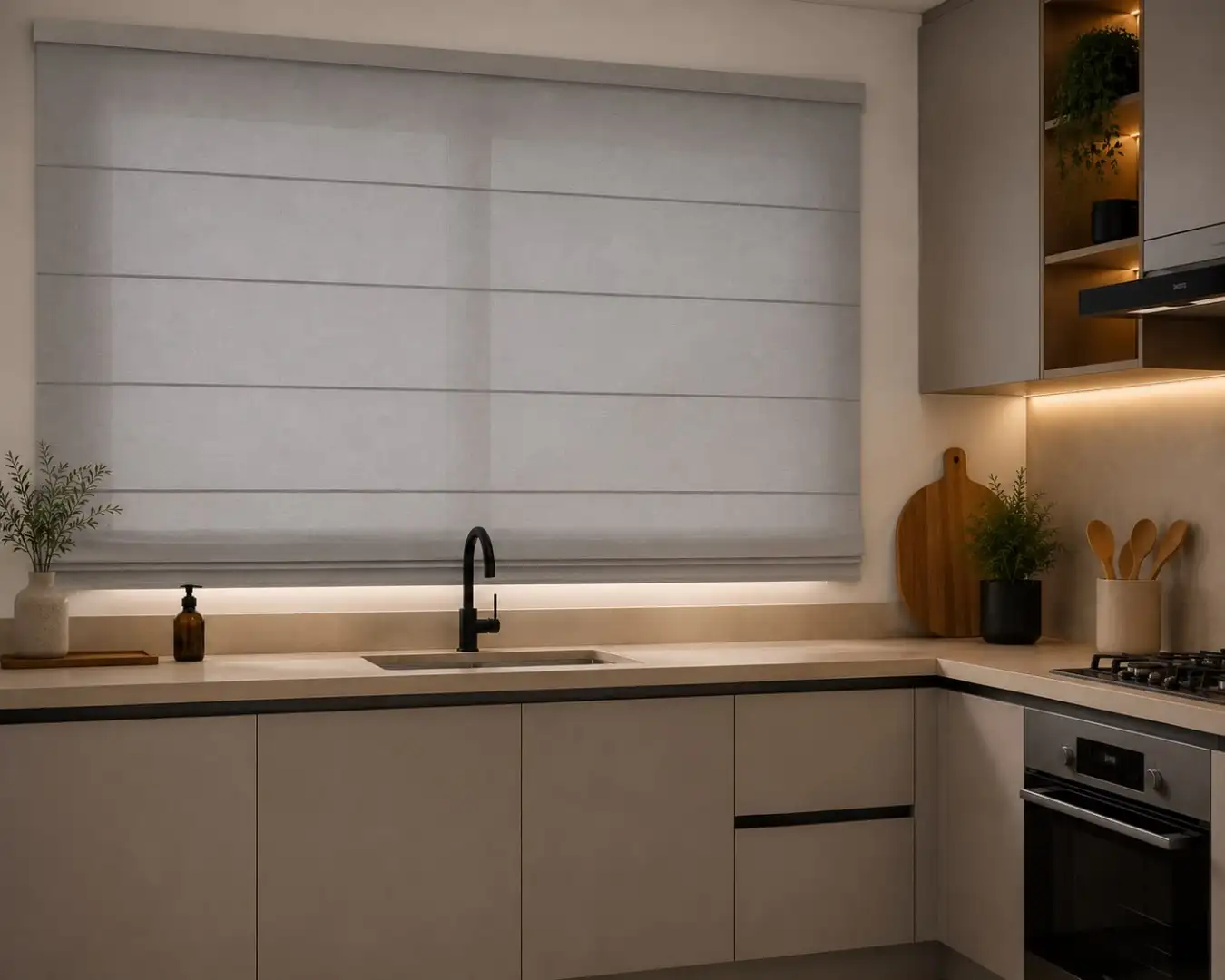 Persiana Romana Tela Solar Screen 1%  bege 