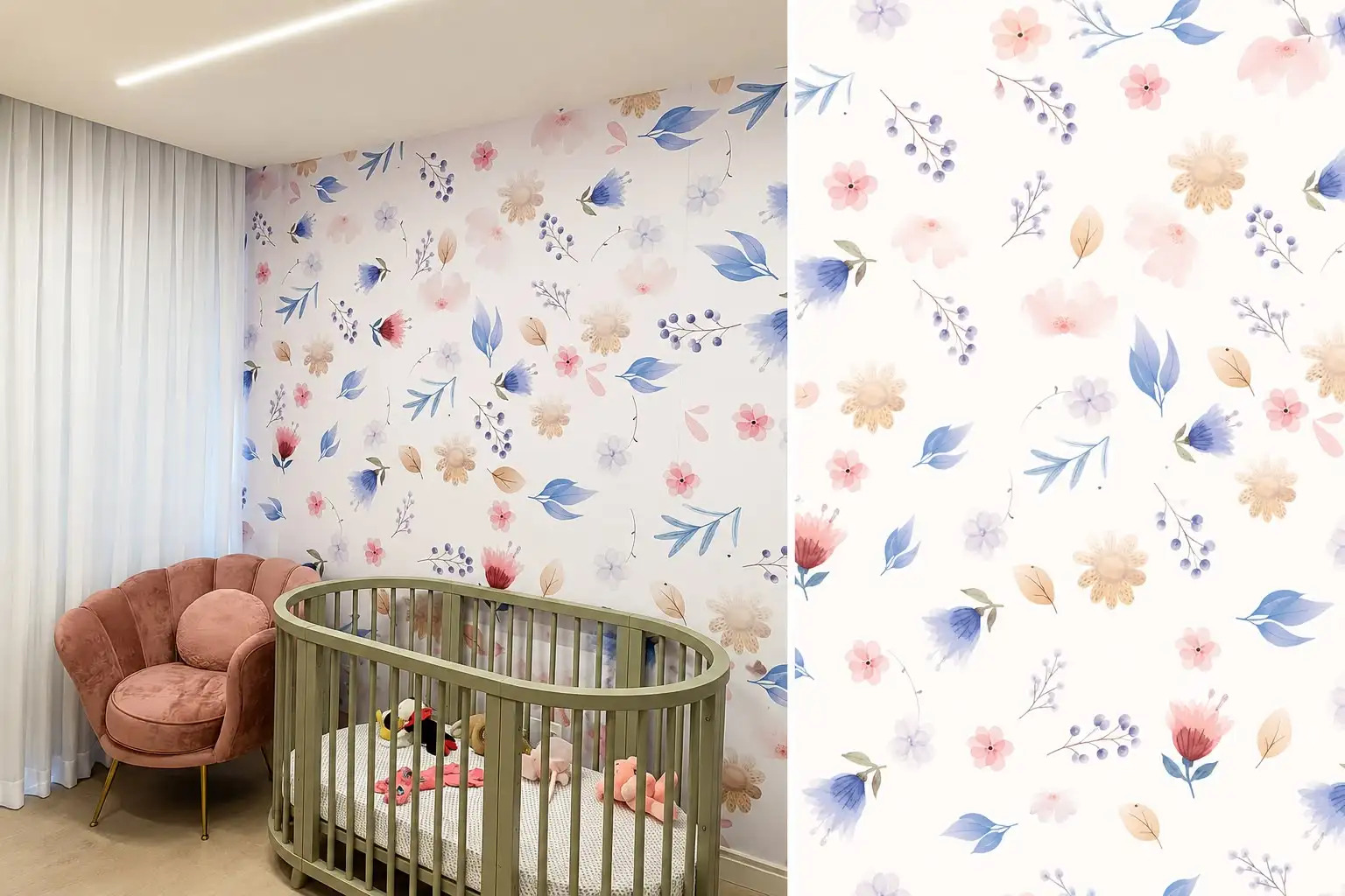 Papel de parade Vinilico Folhagem Bosque 0,50 x 3,00 m